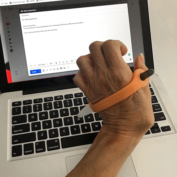 EazyHold Orange Silicone Hand Grip Aid, U Cuff, Utensils Holder, Self Feeding Daily Living Aid, Assistive Device for OC Therapy, Special Needs, Cerebral Palsy, ALS, Rehab Patient Equipment 2-Pack 5"