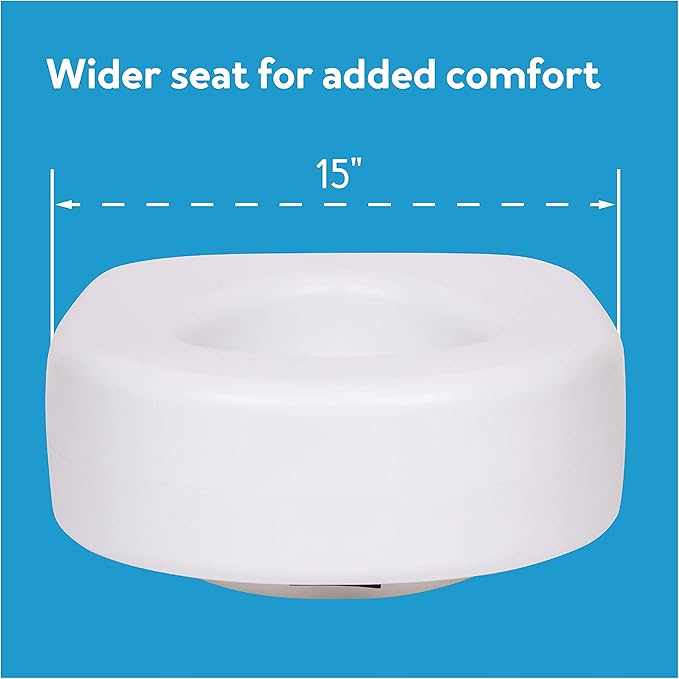 Carex Toilet Seat Riser, 5.5 Inch, Toilet Seat Risers for Seniors, Raised Toilet Seat, Supports 300lbs, Slip-Resistant, Toilet Riser, Elevated Toilet Seats
