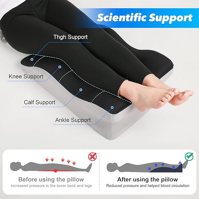 Aduken Reading Pillow for Bed, Adult Memory Foam Ergonomic Back Support Pillow for Sitting up, Prone Pillow Face Down Sleep, Wedge Pillow for Back Pain Relief