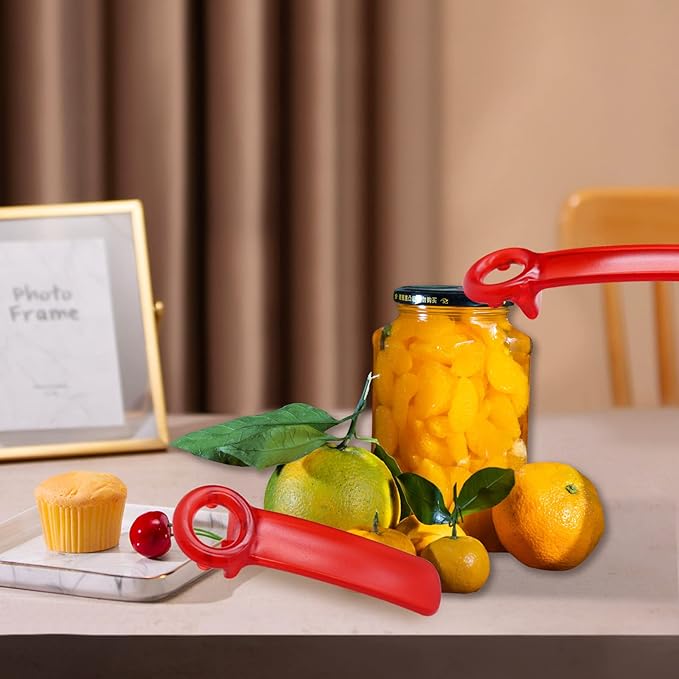 1 Pack Red Jar-key Jar Opener The Original Easy Use by Anyone (Transparent)