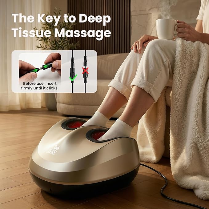 BOB AND BRAD Foot Massager Machine with Heat and Remote, Fits up to Size 14, FSA Eligible HSA Shiatsu Deep Kneading Foot Massager for Plantar Fasciitis and Neuropathy