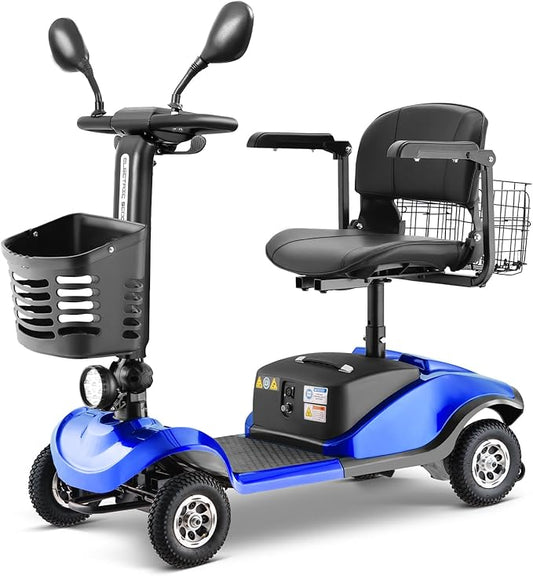 4 Wheel Electric Power Mobility Scooter for Adults, Electric Scooter for Seniors Folding Mobility Scooter -Max Speed 5 Mph,15 Miles Long Travel Range