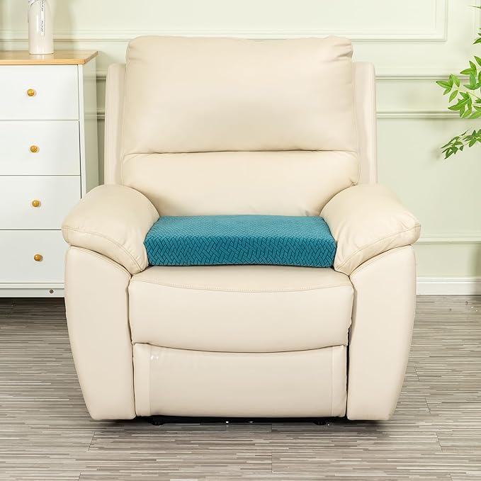 Recliner Cushions for Long Sitting Foam Seat Cushion Soft Tufted Layer for Elderly Seniors, Recliner Chair, Floor Pillow, Office Chair, Car, No Pressure on Thighs, 20X20X3 Inch - Knitted Blue