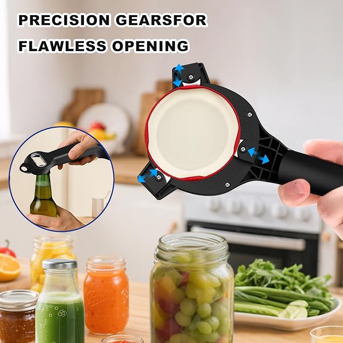 Electric Jar Opener, Bottle Opener, Smoothly Electric Adjustable Design, Comfortable Easy-Grip Handle, Multifunctional for Seniors & Weak Hands & Kids, Gift for Mother