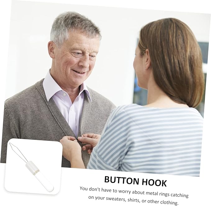 Button Assist Tool Portable Dressing Aid for Seniors Comfortable to Hold Alternative Zipper Pulling Helper for Elderly and Disabled Convenient Manual Button Threading Device