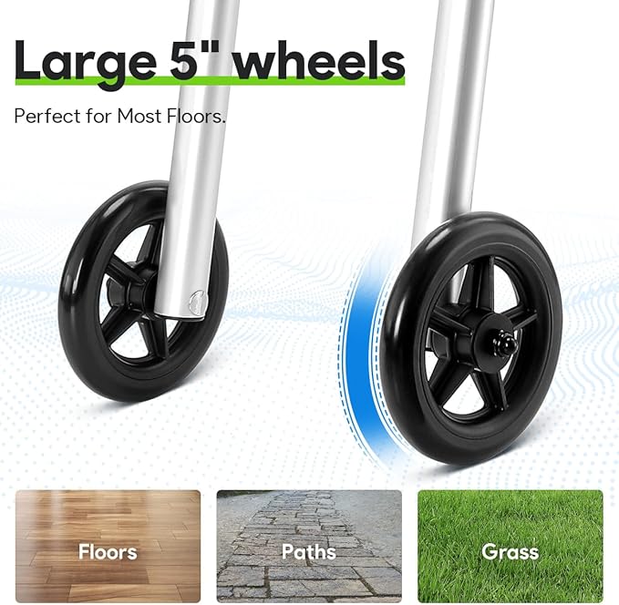 Delog Narrow Walkers for Seniors, Small Walkers for Seniors Tight Spaces Support Up to 350lbs, Standard Walkers for Adults