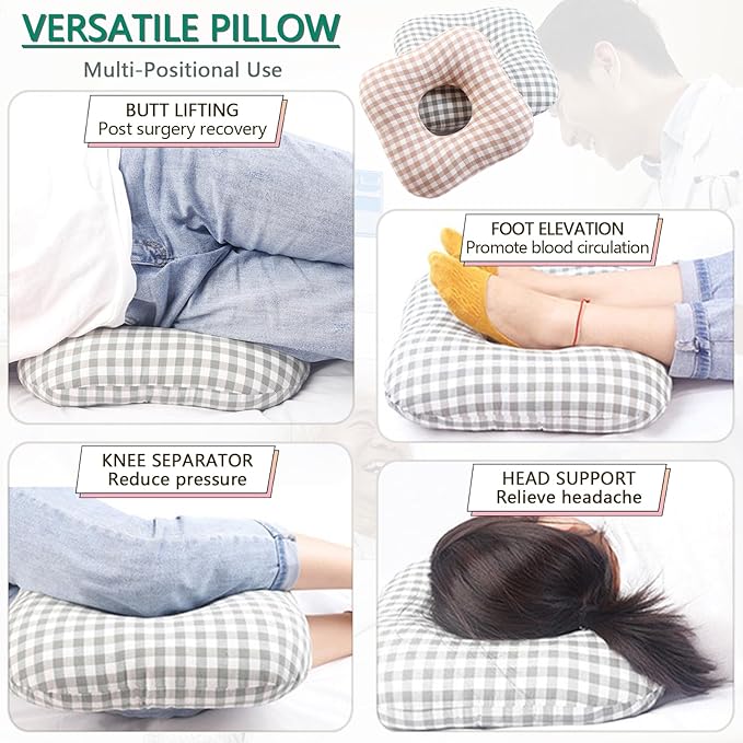 Anti-Bedsore Cushion, Donut Pillows, Pressure Ulcer Cushions, Pillow Tailbone Pain Relief Mat, Soft Pad of Bed Sores for Seniors,Pregnant,Hemorrhoids,Post-Surgery(Green,Small)