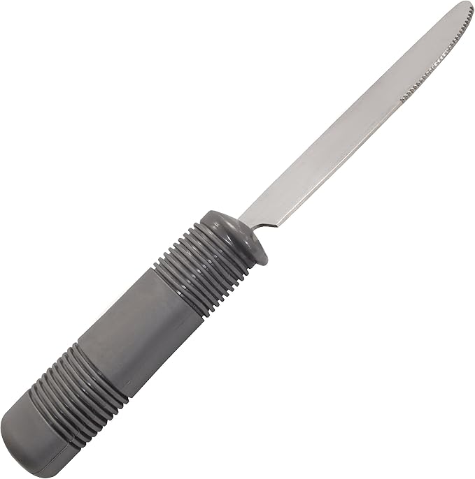 Rehabilitation Advantage Weighted Serrated Knife with Wide Rubber Handle (Pack of 2)