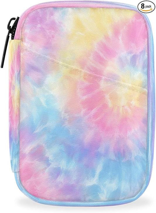 Weekly Travel Pill Organizer Case for Purse with Removable 7 Day Box Portable Compact Size Pill Box Fashionable Pill Container for Medicine Vitamin Supplement Tie Dye Pink Cute