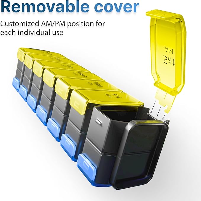 Extra Large Pill Organizer 2 Times a Day – XL Pill Box 7 Day with Big AM/PM Compartments – Fits Large Vitamins, Supplements & Gummies, for 7 or 14-Day Use, Color-Coded, Senior-Friendly, No Spills