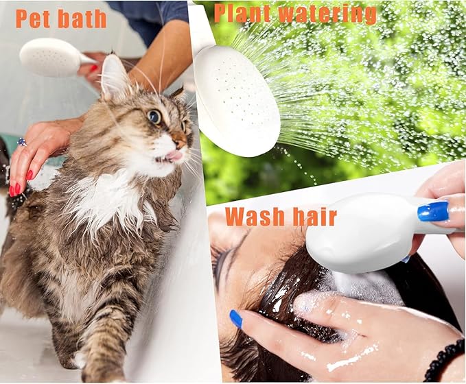 Portable Rubber Hose Nozzle, Size, Easy to Use, Hand Shower, Suitable for People or Pets (3m)
