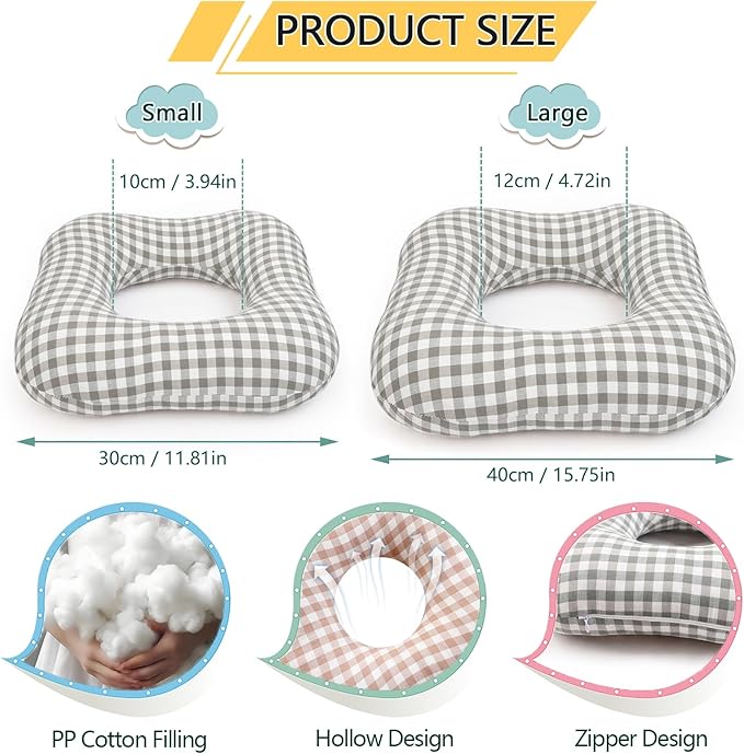 Anti-Bedsore Cushion, Donut Pillows, Pressure Ulcer Cushions, Pillow Tailbone Pain Relief Mat, Soft Pad of Bed Sores for Seniors,Pregnant,Hemorrhoids,Post-Surgery(Green,Small)