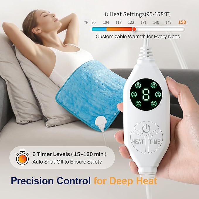 High-Heat Boost & Rapid Heat Up XL Heating Pad 33"x17" for Back/Neck/Shoulder Pain Relief, Full Body Electric Pad for Period Cramps/Sore Muscles, Deep Moist Heat (Summer Night Grey, 33"x17")