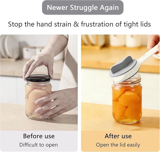 4-In-1 Jar Opener, Adjustable Stainless Steel Ergonomic Jar Opener Tool For Seniors, Bottle And Jar Openers For Arthritic Hands, Can Openers For Beer, Sauces, And Canned Goods (Gray)