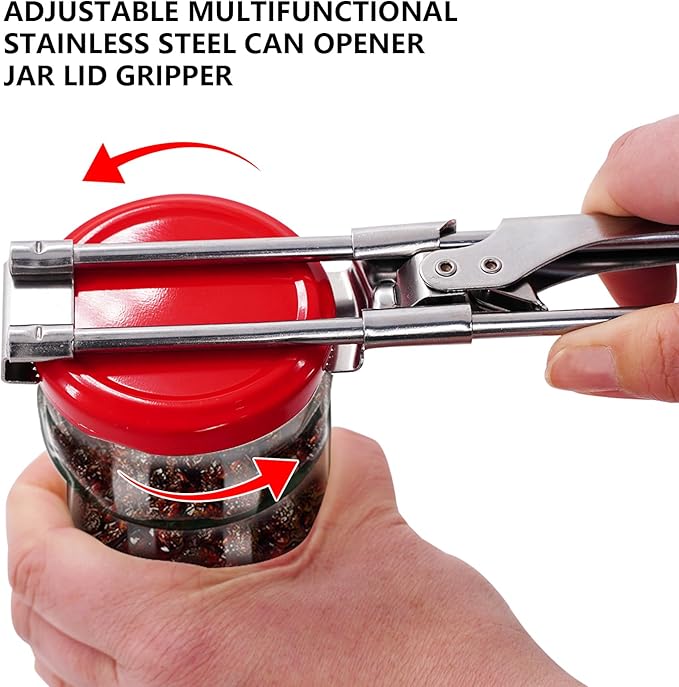Jar & Bottle Opener, Adjustable Multifunctional Stainless Steel Can Opener Jar Lid Gripper, Manual,Kitchen Accessories