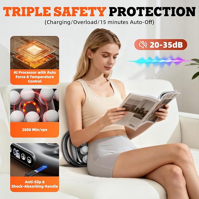 2026 New 16-Head Deep Tissue Percussion Massage Gun – Quiet Muscle Massager for Full Body, Up to 30 Intensity Levels, Cordless Rechargeable for Back, Legs, Shoulders & Recovery.Black