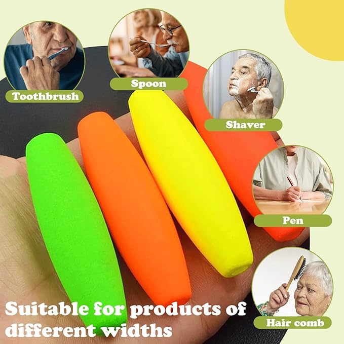 5 Pack Foam Grip Tubing Adaptive Utensils Grip Tubing Arthritic Hands Gadgets Grips for Elderly, Disabled, Arthritis, Parkinson (Color Mixing)
