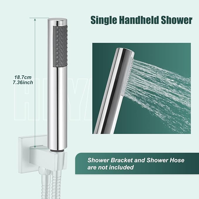 Heyalan Hand Held Shower Wand, High Pressure Handheld Head with Strong Flow, Luxury Spray for Bathroom,Single Function,Polished Chrome