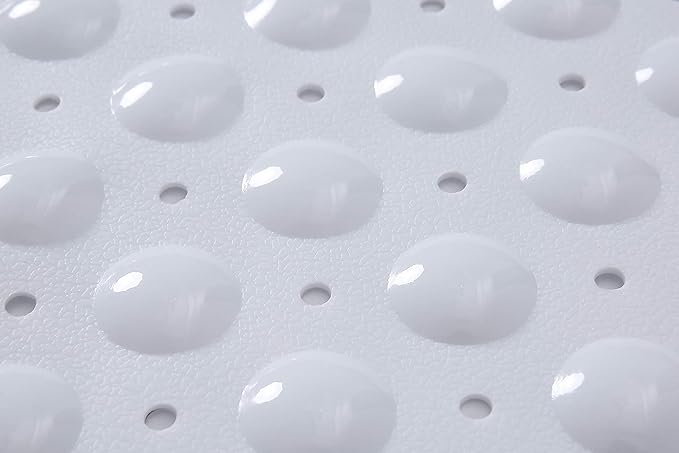 Large Non-Slip Bathtub & Shower Mat 31 inch x16 inch (Smooth/Non-Textured Tubs Only) Safe, Clean, Machine-Washable, Superior Grip&Drainage, Vinyl, Opaque White, Medium