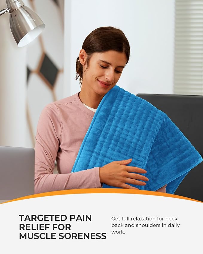HSA Approved Heating Pad for Back Pain & Cramps Relief, CooCoCo Large Heated Pad for Neck and Shoulders, Gifts for Husband Him Mom Her Women Men, Machine Washable, 10ft Cord