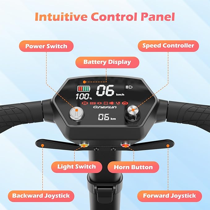Lightweight Mobility Scooter for Seniors & Adults - 37.5 lb Dual Lithium Batteries 24.8 Miles Range, Cruise & Airline Approved, Foldable Portable Travel Motorized Scooter, No Tools Needed, Black