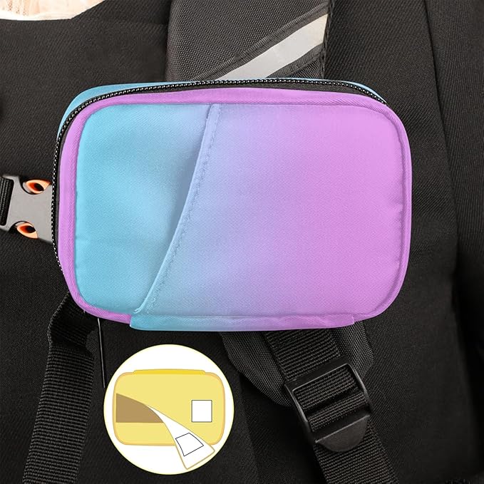 Weekly Travel Pill Organizer Case for Purse with Removable 7 Day Box Portable Compact Size Pill Box Fashionable Pill Container for Medicine Vitamin Supplement Pink Blue