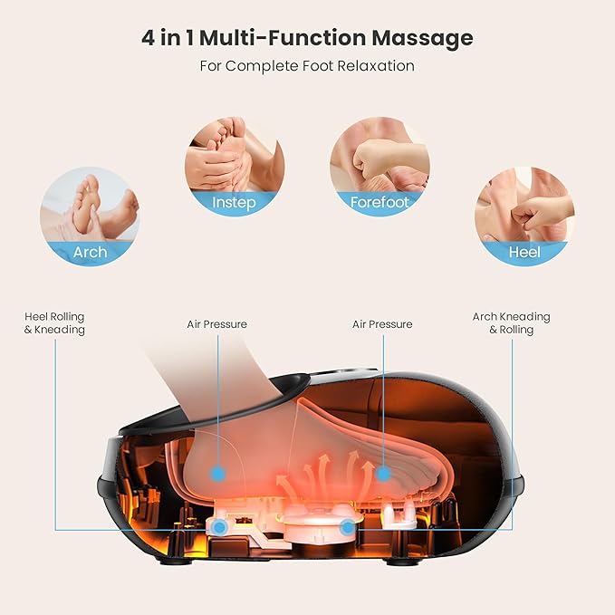 COMFIER HSA Eligible Shiatsu Foot Massager Machine with Heat, FSA Foot Massager for Neuropathy Plantar Fasciitis, Deep Kneading Feet Massager with Heat,Up to Size 13, Mother‘s Day Gifts for Mom