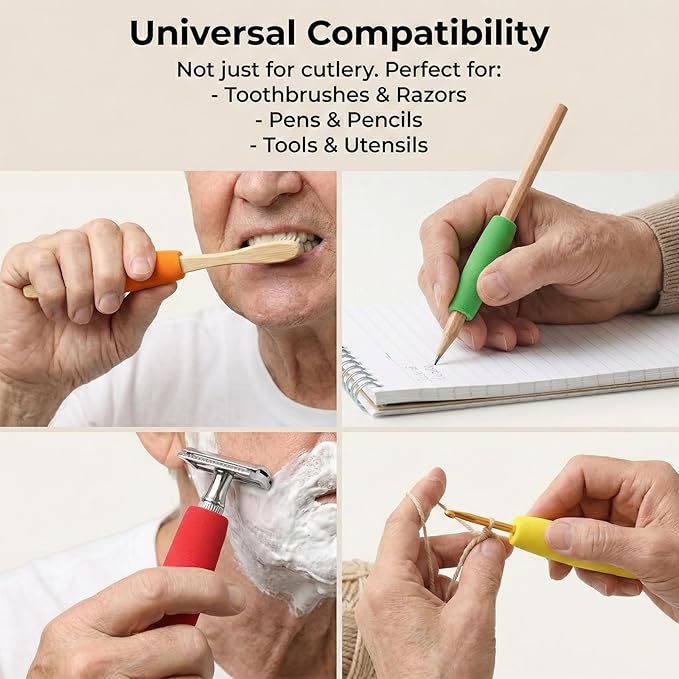 10 pcs Cutlery Padding Grips Foam Grip Tubing Foam Tubes Grip Aid Handle Utensils Tools for Disabled Elderly