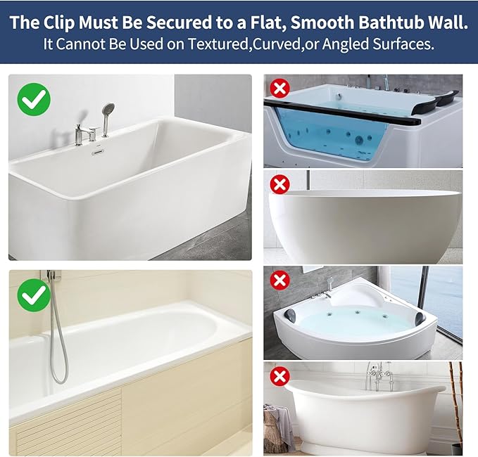 Adjustable Bathtub Handle, Shower Grab Bars for Elderly, Elderly and Disabled, Bathroom Safety Rails Non-Slip Grip, Supports 300 lbs