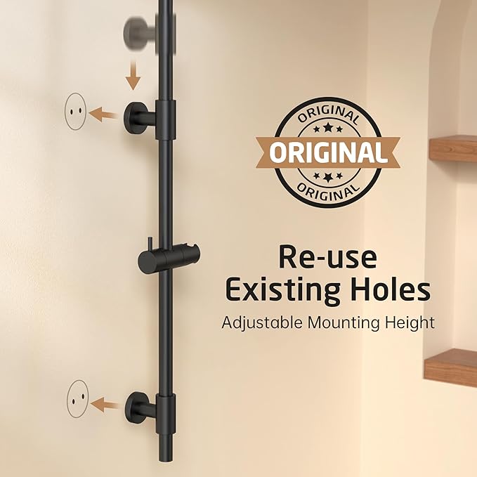 KES High Pressure 9 Functions Adjustable Handheld Shower Head with 30-Inch Shower Slide Bar & 59-Inch Hose, Built-in Power Wash to Clean Tub Tile & Pet, Wall Mount Matte Black 18/8 Stainless Steel