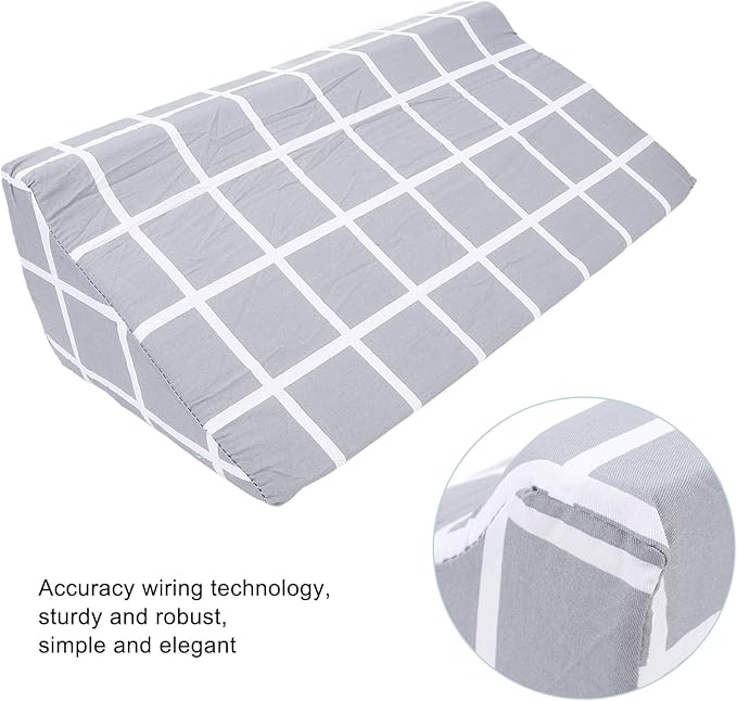 Wedge Pillow for Sleeping, Bed Wedge Pillow with High Density Foam, Triangle Pillow Wedge, Elevated Body Pillow for Back Support, Wedge Pillow for Back, Leg and Knee Support