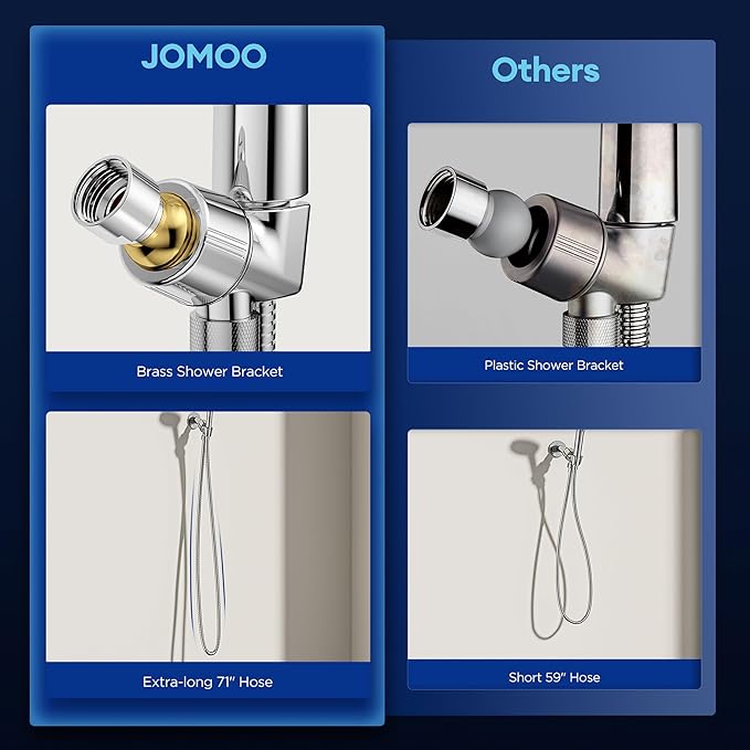 JOMOO Filtered Shower Head with Handheld, 5 Inch High Pressure howerhead with Replaceable Filter Cartridge for Hard Water Remove Chlorine for for Hard Water, 71” Shower Hose for Bathroom