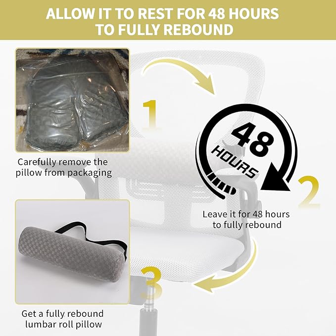 Lumbar Roll Pillow for Lower Back, Lumbar Support Foam Roll Cushion with Pillowcase and Upgraded Strap for Office, Chair, Car, Seat Pain Relief & Improving Posture (Dark Blue, Short-11*4.3'')
