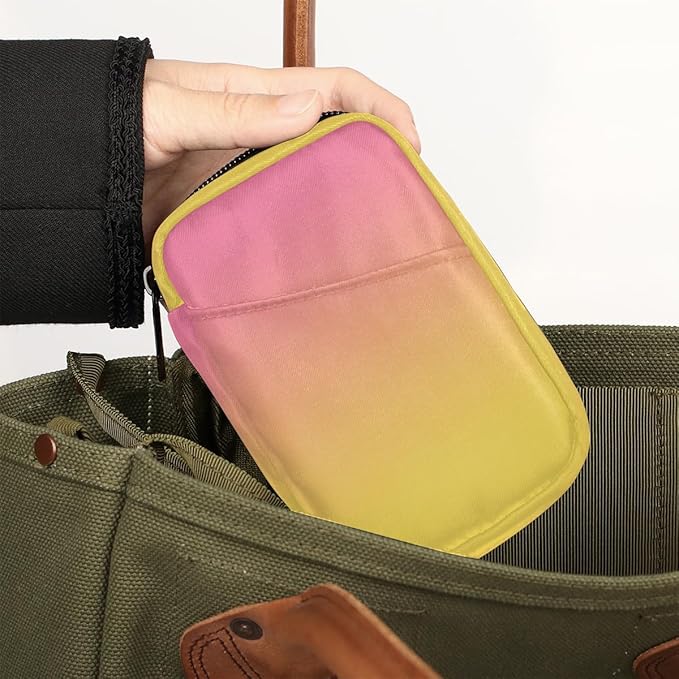 Weekly Travel Pill Organizer Case for Purse with Removable 7 Day Box Portable Compact Size Pill Box Fashionable Pill Container for Medicine Vitamin Supplement Pink Yellow