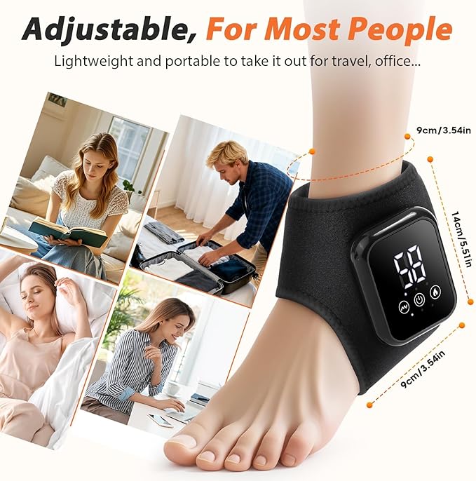 2PCS Cordless Ankle Heating Pad with Massage,Rechargeable Ankle Massager for Circulation and Pain Relief, Heating Pad for Ankle,Portable Foot Massager