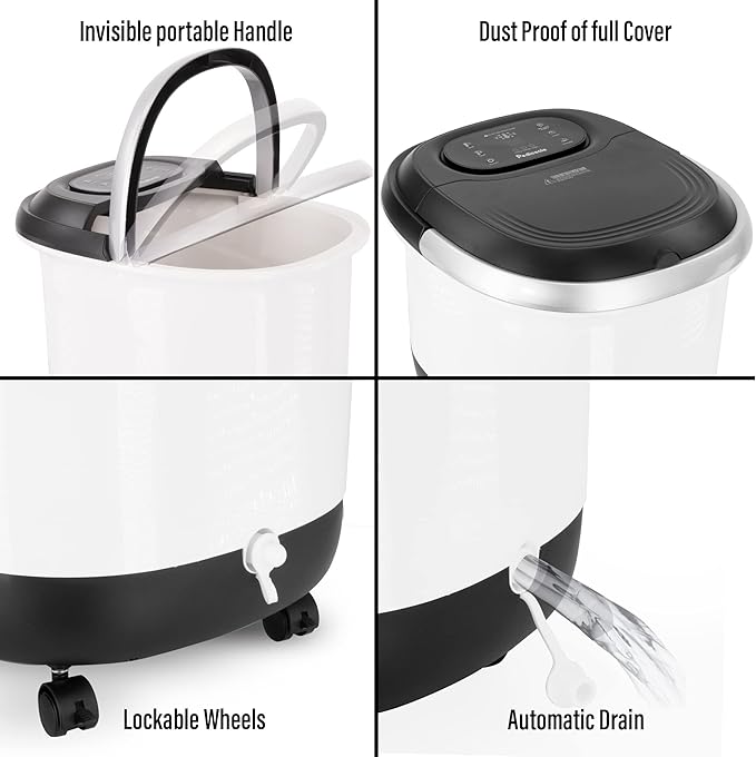 Luxury All in One Foot Spa & Pump - Motorized and Heated Massager - Enjoy The Same Foot Spa at Home Heat, Bubble Jets, Pedicure Stone, Motorized Massage Roller to Relieve Feet Stress