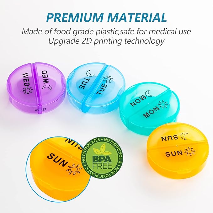 Yaklim Monthly Pill Organizer 2 Times A Day,XL One Month 28 Day Pill Box AM PM,Daily Pill Case Large 4 Week,Medication Organizer Dispenser for Pills,Fish Oils, Vitamin,Supplement（4 Colors ）