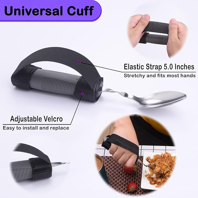 Adaptive Utensils, Weighted Utensils for Hand Tremors, Parkinsons Utensils for Parkinsons Patients, Adaptive Eating Utensils for Disabled People, Handicap Utensils/Built Up Utensils for Adults