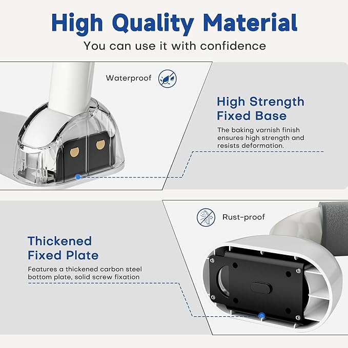 DOZAWA Toilet Safety Rails for Seniors, Heavy Duty Toilet Rails with Foldable Handles, Space-Saving Toilet Assist Arms, Toilet Bars for Elderly, Pregnant, Mobility Impaired, Support Up to 480LBS