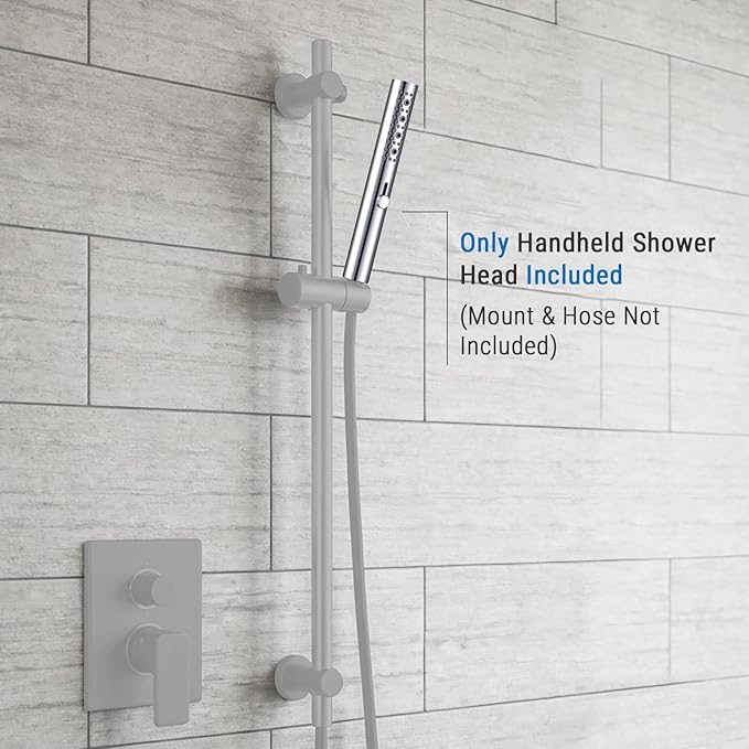 G-Promise All Metal Round 3 Function Handheld Shower Head, Easy and Quick Switch to Massage Mode, Bathroom Shower Wand Design Exquisite Luxury, 2.5 GPM, Chrome