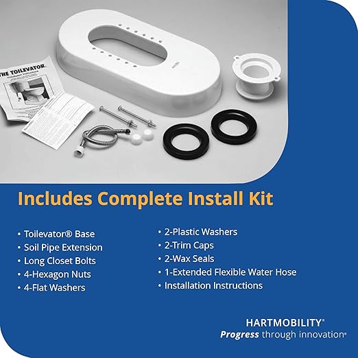 Toilet Riser - 3.5" High Toilet Riser Base for Handicap and Elderly, Extra Tall Toilet Seat Elevator, 500 lb Capacity, Easy Install Toilet Seat Riser, Compatible with Standard Toilets