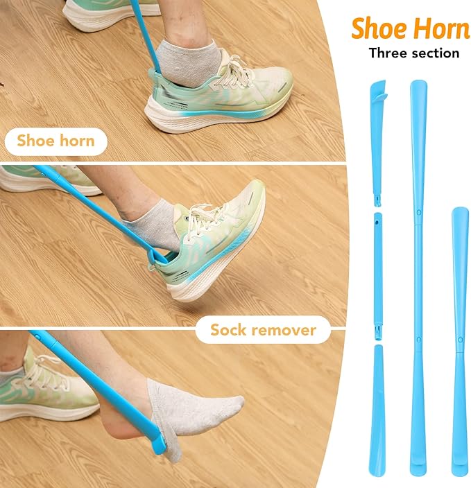 CAidRE 7PC Hip Kit, Hip Kit for Seniors Total Hip Replacement Prime, Mobility Aids with Reacher Grabber,Shoe Horn,Sock Aid,Leg Lifter,Shower Brush,Back Scratcher,Car Handle Assist for Surgery Recovery