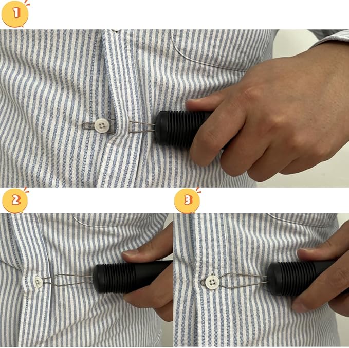 Button Hook Tool - Easy Dressing Aid for Elderly - Button Hook and Zipper Pull - Perfect for Those with Hand Difficulties (A)
