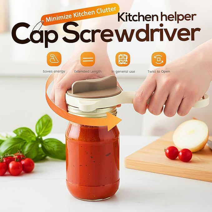 Upgraded Jar Opener 4-in-1, Adjustable Jar Opener for Weak Hands & Bottle Opener, Fits Kitchen Jars, Bottles and Cans, Top Jar Openers for Seniors