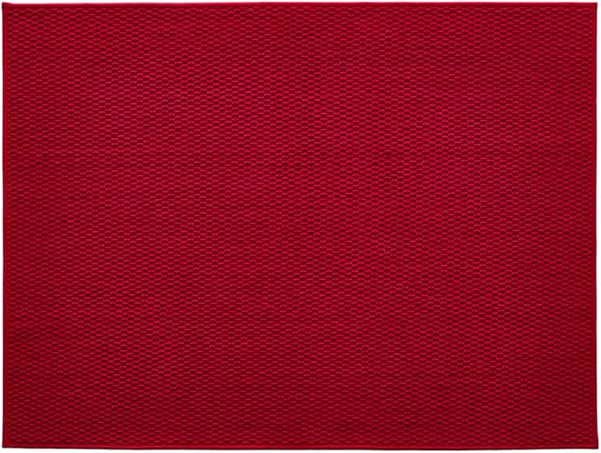 TYUU Large Christmas Bathroom Rugs Non Slip Washable Bath Rugs Super Absorbent Bathroom Rug Thin Quick Dry Low Pile Bath Mats, Red 36"x48"