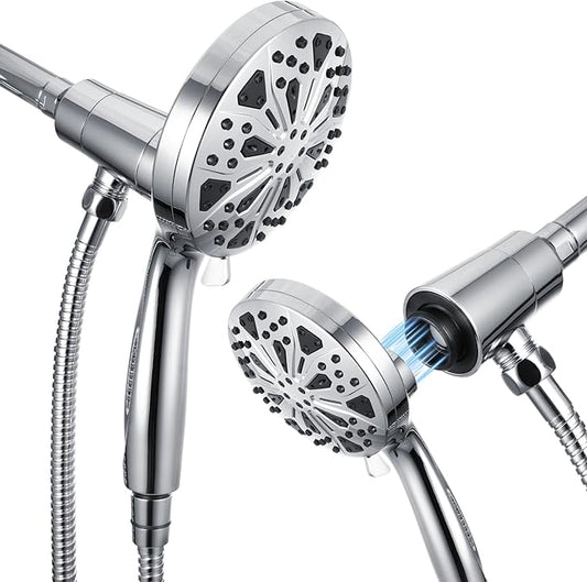 Shower Head with handheld, 10 spray, Magnetic Shower Head, High Pressure Handheld Shower Head, Adjustable Bracket, Built-in Pause Mode & Power Wash, Showerhead with 60" LeakProof Hose, 1.8 GPM