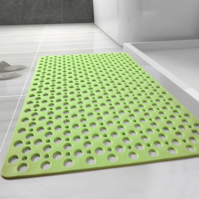Casa and Beyond Shower Mat, Secure Shower Mats Easy to Clean, Showers Mat with Suction Cup, Washable Non-Slip Bathtub Mats for Inside Showers (Green,20.9 * 20.9 in)