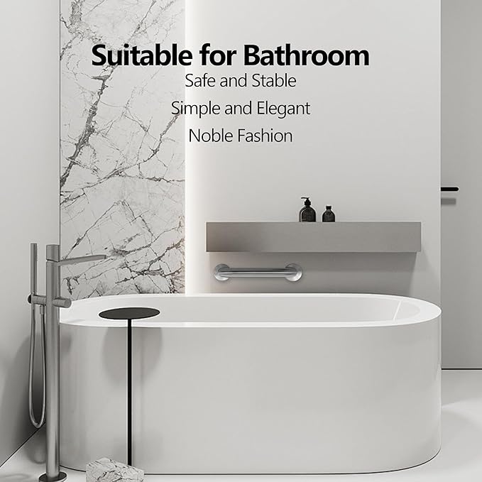 Shower Grab Bar, 2 Pack 32 Inch Brushed Nickel Bathroom Safety Bar, 1.25" Diameter 304 Stainless Steel Grab Bars for Bathtubs and Showers, Handicap Shower Grab Bar for Seniors Elderly