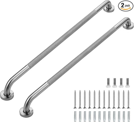 Grab Bars for Shower, 2 Pack 36-Inch Anti Slip Shower Handles for Elderly, Safety Shower Grab Bar, Stainless Steel Handicap Grab Bars for Bathroom,Toilet (Brushed Nickel, 1" Diameter)