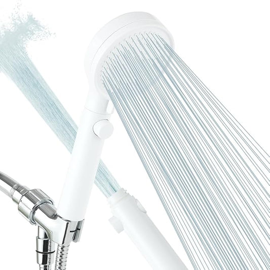 DOILIESE Shower Head with Handheld Spray High Pressure Shower Head with ON/Off Switch, 3-Modes Shower Head with Hose,White